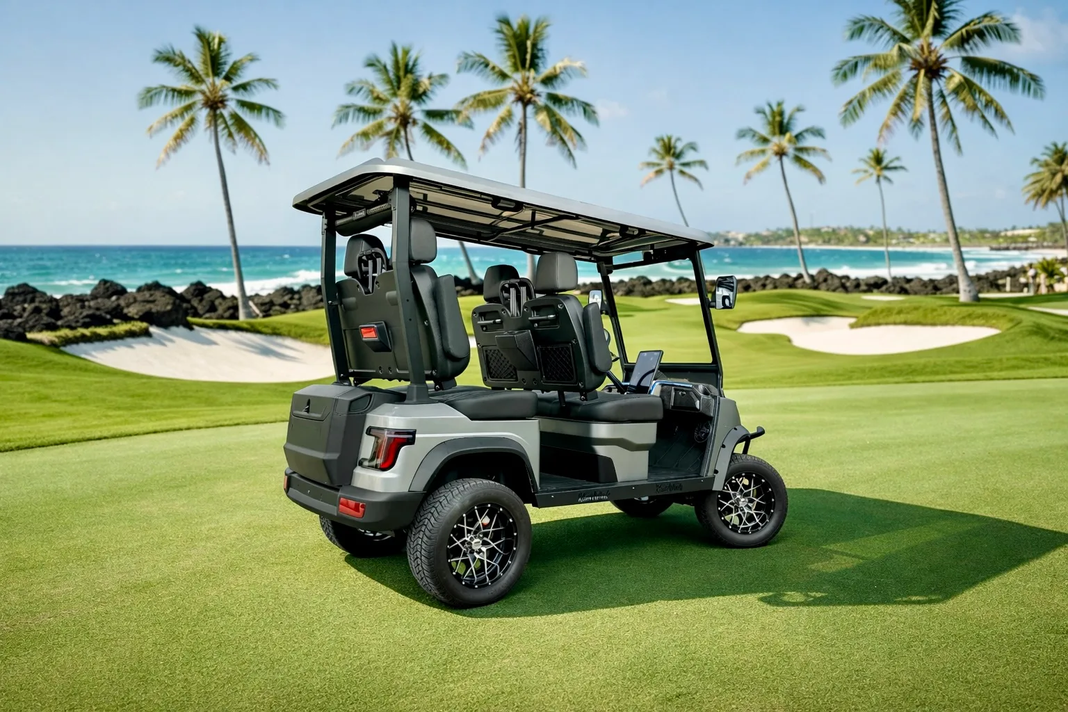 KleverDiamond-4L Solar — Ultra-Luxury AWD 4-Seat Electric Golf Cart with 280 W Solar Roof