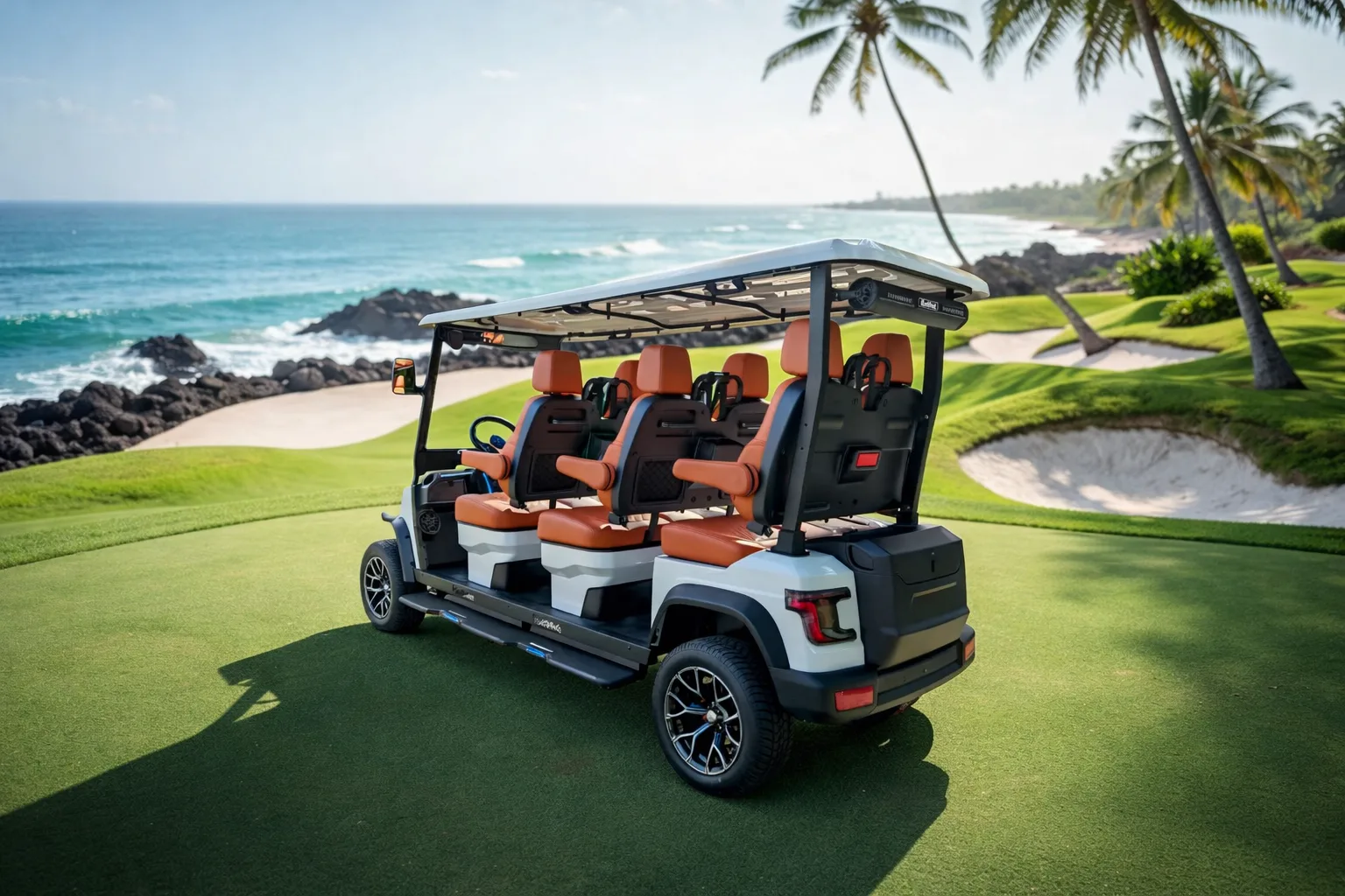KleverDiamond-6L Solar — Ultra-Luxury AWD 6-Seat Electric Golf Cart with 360 W Solar Roof