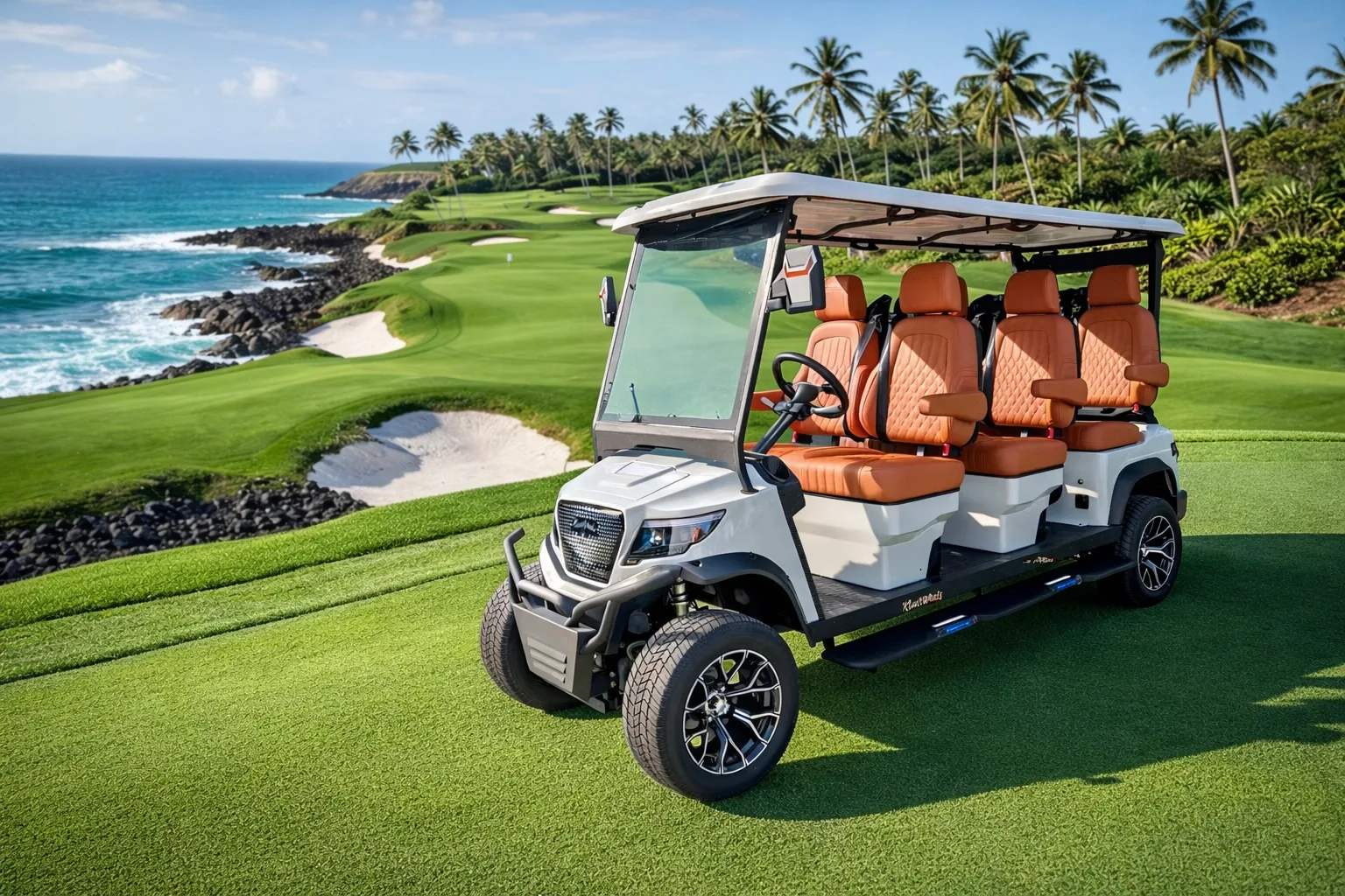 KleverDiamond-6L Solar — Ultra-Luxury AWD 6-Seat Electric Golf Cart with 360 W Solar Roof