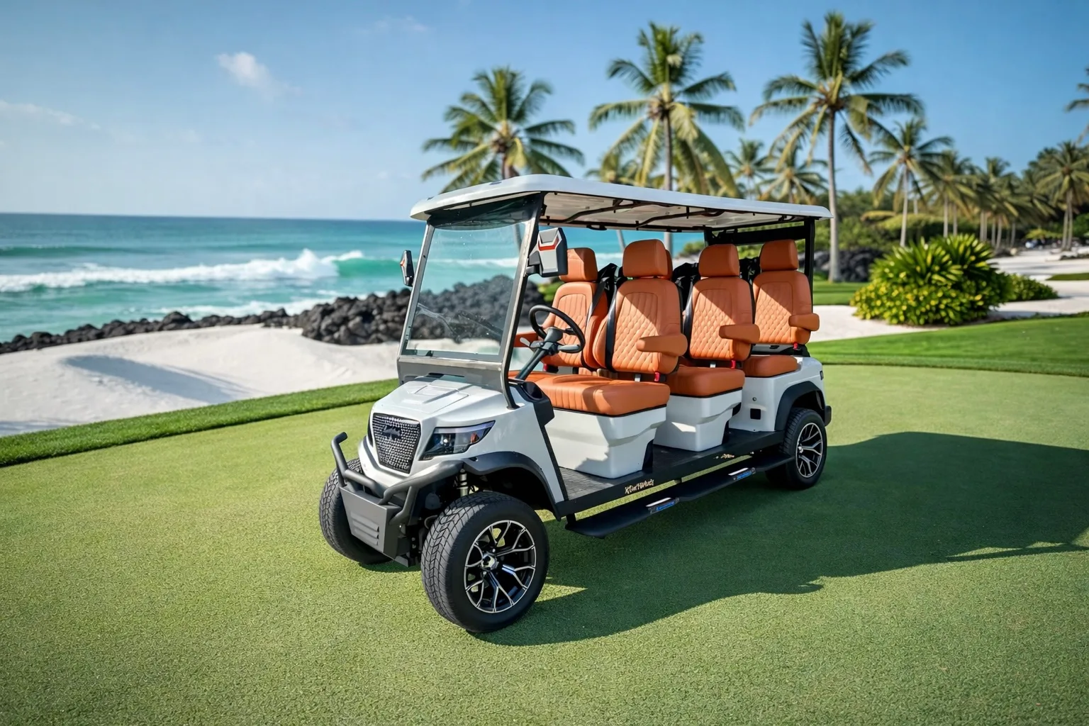 KleverDiamond-6L Solar — Ultra-Luxury AWD 6-Seat Electric Golf Cart with 360 W Solar Roof