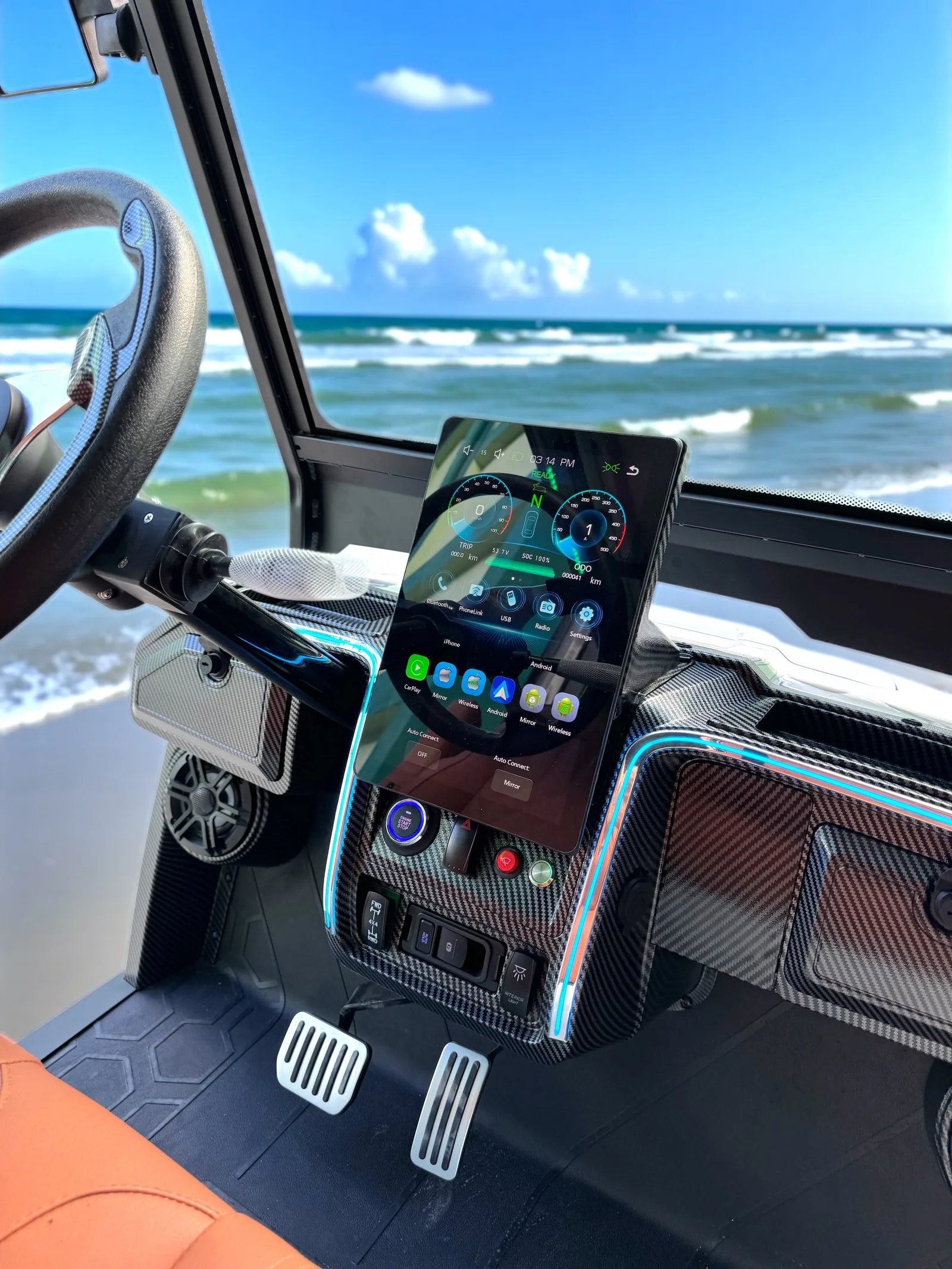 KleverDiamond-6L Solar — Ultra-Luxury AWD 6-Seat Electric Golf Cart with 360 W Solar Roof