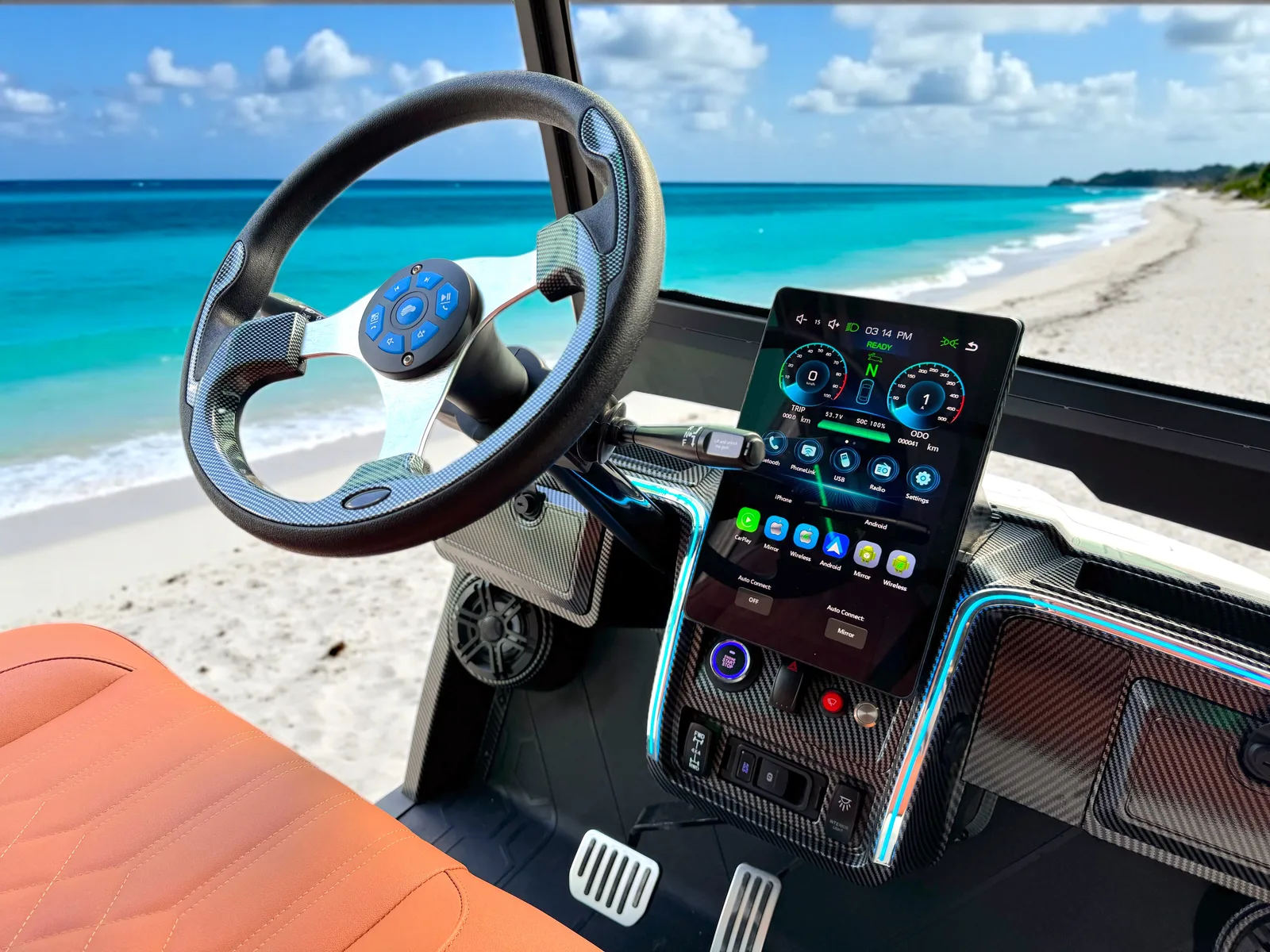 KleverDiamond-6L Solar — Ultra-Luxury AWD 6-Seat Electric Golf Cart with 360 W Solar Roof